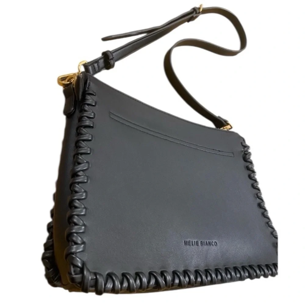 Melie Bianco Womens Black Olivia Crossbody Faux Leather Bag New without tags